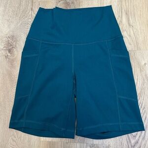 Yogalicious Lux Tribeca 7” Teal Bike Shorts